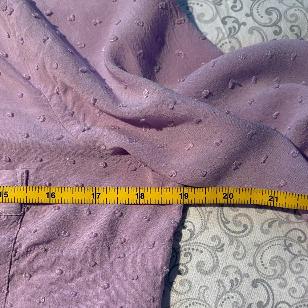 Candie's Women’s Lavender Long-Sleeve Button-Up Blouse - Picture 11 of 11